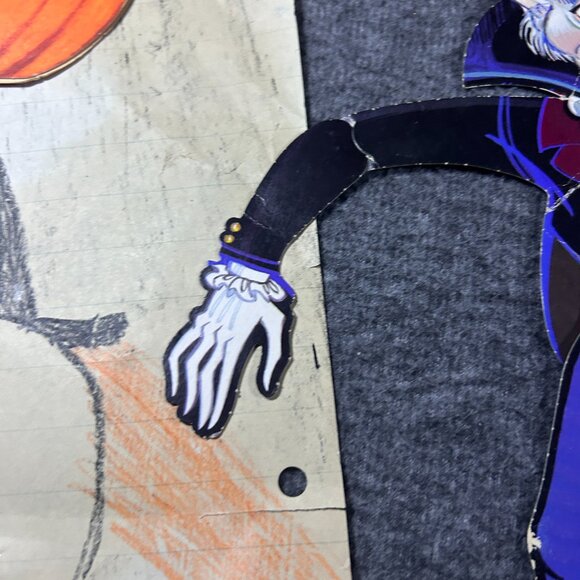 Halloween Ephemera Lot Cards Felt Cat Die Cut Children's Art 6 Items Dracula Bat - Picture 7 of 16